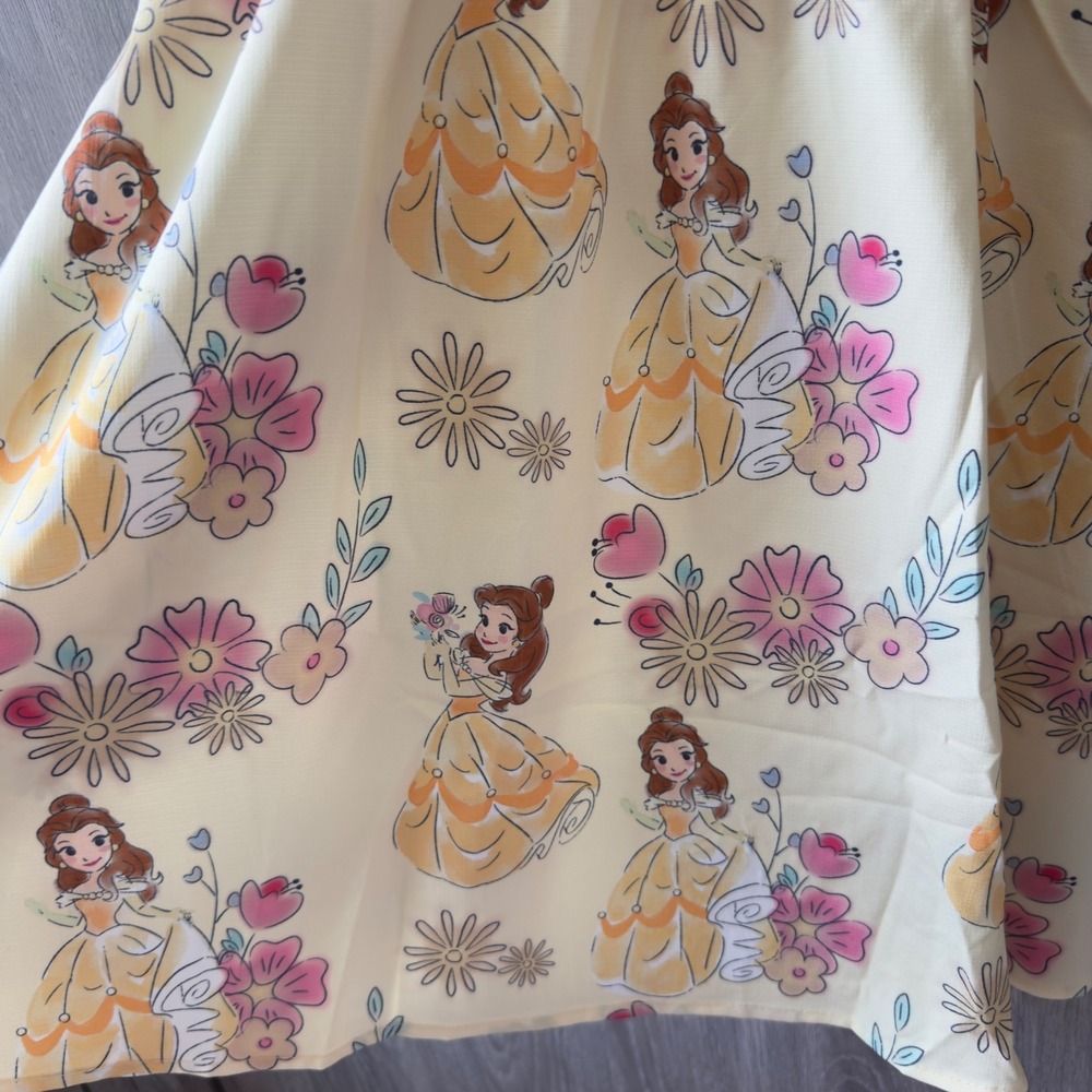 PatPat Disney Belle Smocked Dress Girl 5-6Y Yellow Floral Princesscore NWT - Picture 4 of 7